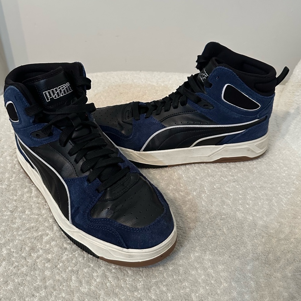 Puma RBD Break Mid Sneaker Men's US Size 9, Blue Suede, Black, SoftFoam+